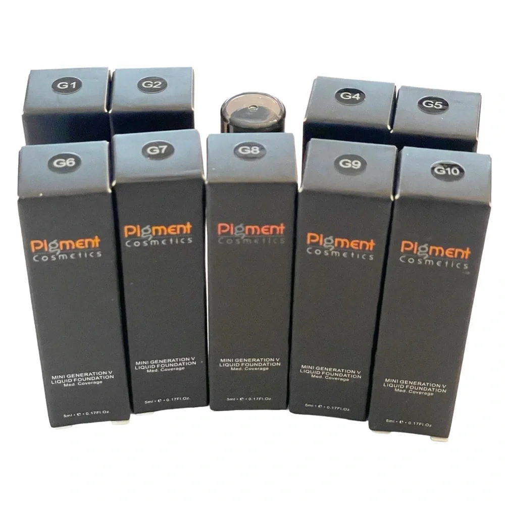 Pigment Cosmetics Mini Generation V Liquid‎ Foundation Medium Coverage 1-10 NEW